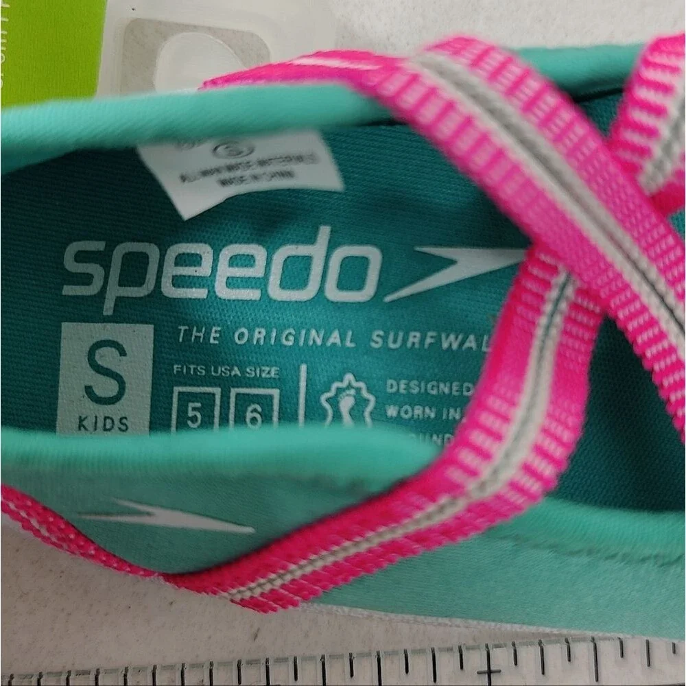 NWT Speedo Baby Toddler Girls Turquoise Pink Mary Jane Water Shoes, Sz S (5-6)